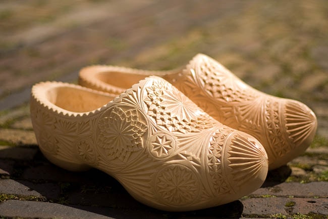 carved wooden shoes
